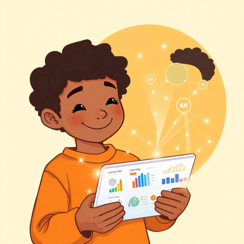 A young student exploring their personalized AI learning profile
